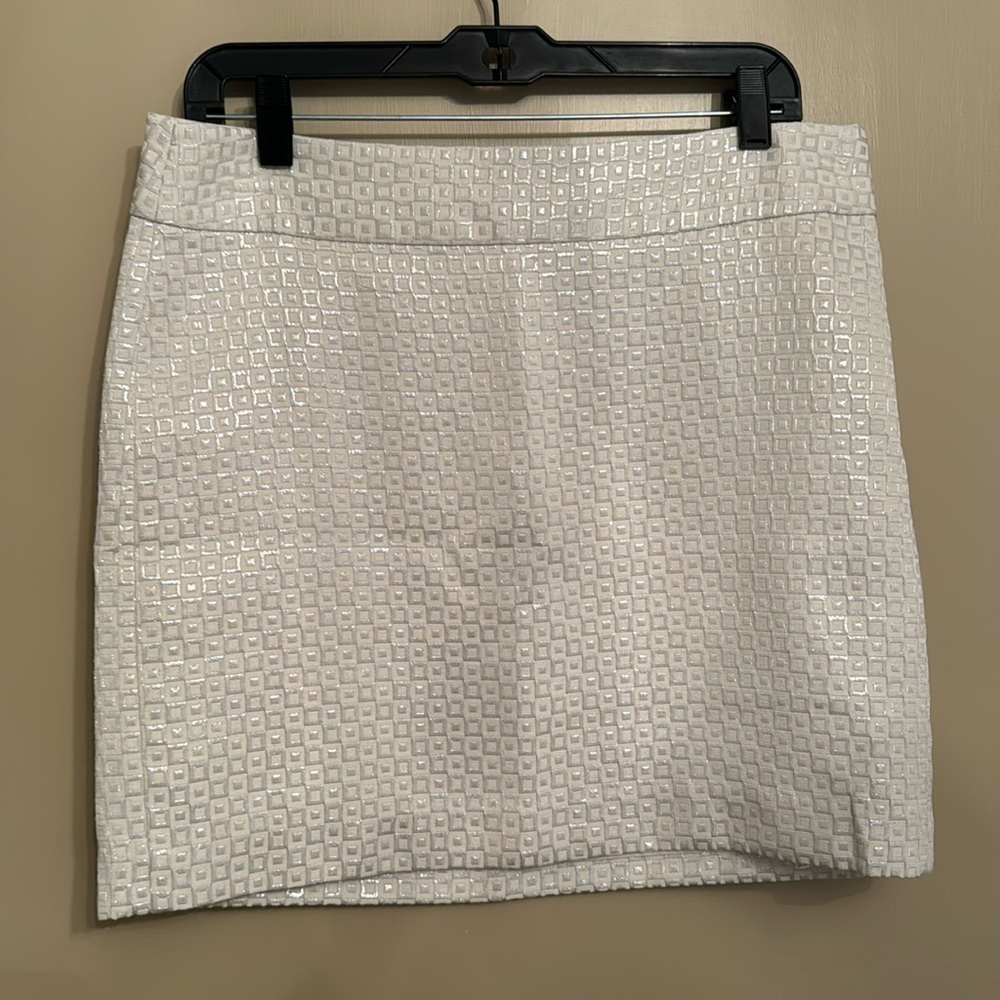 Banana Republic Ivory & Silver Skirt
